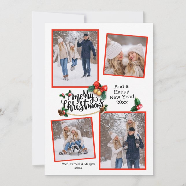 Joyeux Noël 4 photo Carte de vacances (Devant)