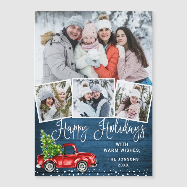 Joyeux Noël 4 PHOTO Carte magnétique de vacances (Devant)