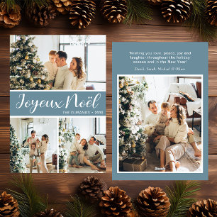 Joyeux Noel 4 Photo Flat Holiday Card