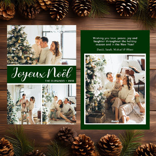 Joyeux Noel 4 Photo Flat Holiday Card