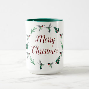 Joyeux Noël à gorge rubis colibris Mug