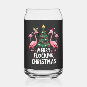 Joyeux Noël à troupeau de flamants roses sur l'arb