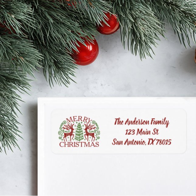 Joyeux Noël Adresse de retour (Personalized Christmas Return Address Labels)