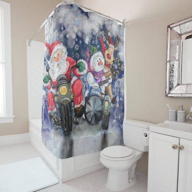 Joyeux Noël amis Funny Douche rideau (En situation)