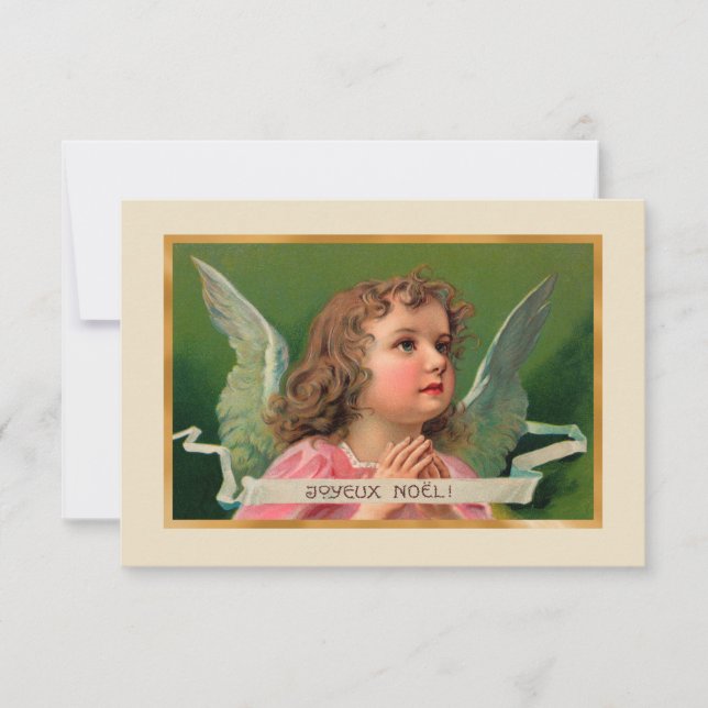 Joyeux Noel Angel Card or Invitation (Front)