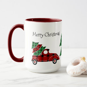 Joyeux Noël Antique Camion Rouge Mug