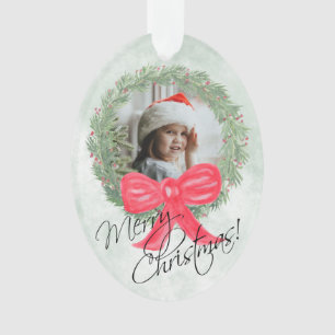 Joyeux Noël Aquarelle Pine Wreath Cadre photo