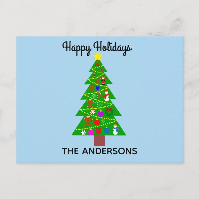 Joyeux Noël Arbre #1 Carte postale (Devant)