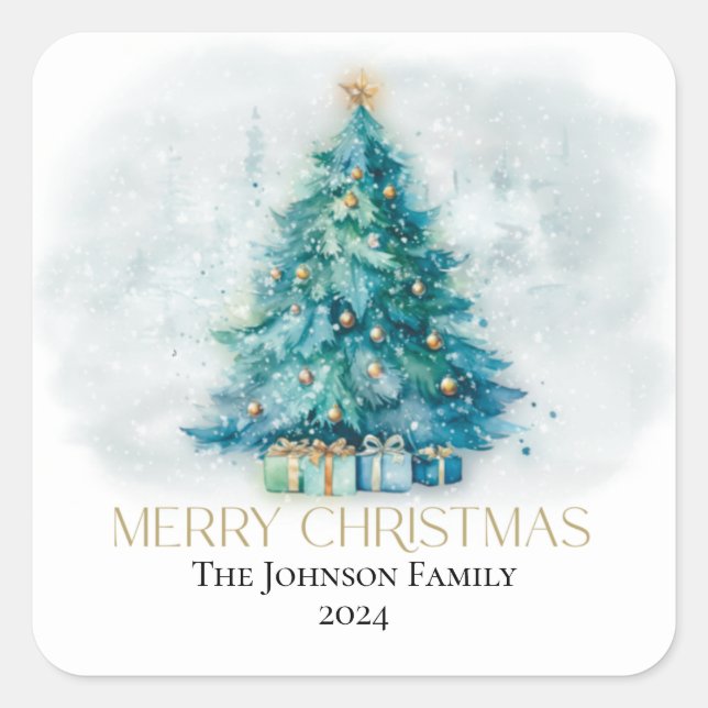 Joyeux Noël Arbre cadeau étiquette cadeau (Devant)