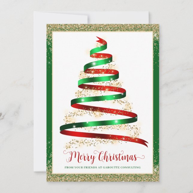 Joyeux Noël Arbre Entreprise Carte de logo Entrepr (Devant)