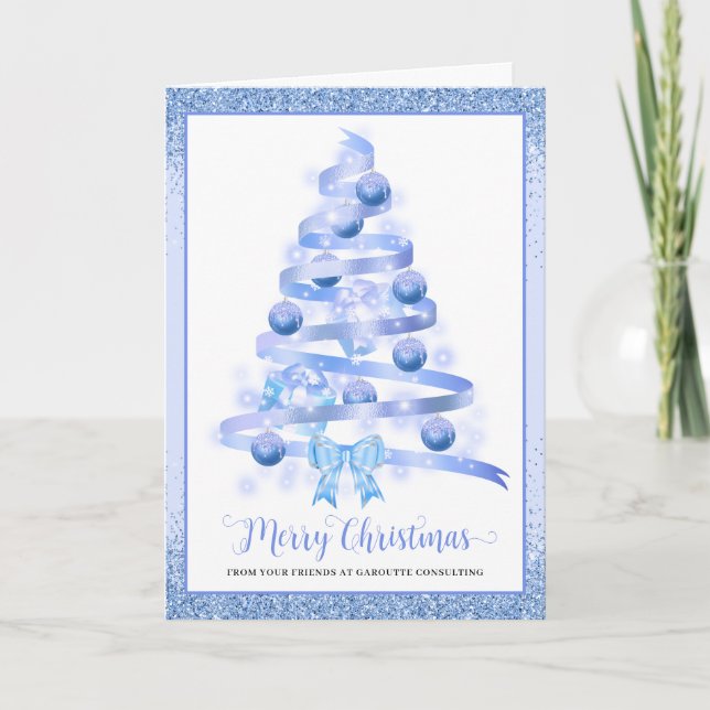 Joyeux Noël Arbre Entreprise Carte de vacances pli (Devant)