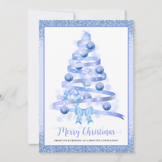 Joyeux Noël Arbre Entreprise Logo Carte de vacance (Devant)