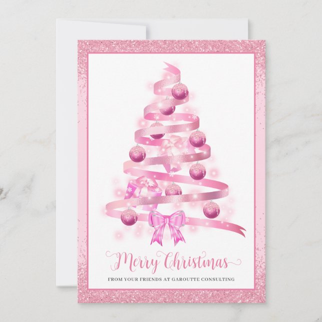 Joyeux Noël Arbre Entreprise Logo Carte de vacance (Devant)