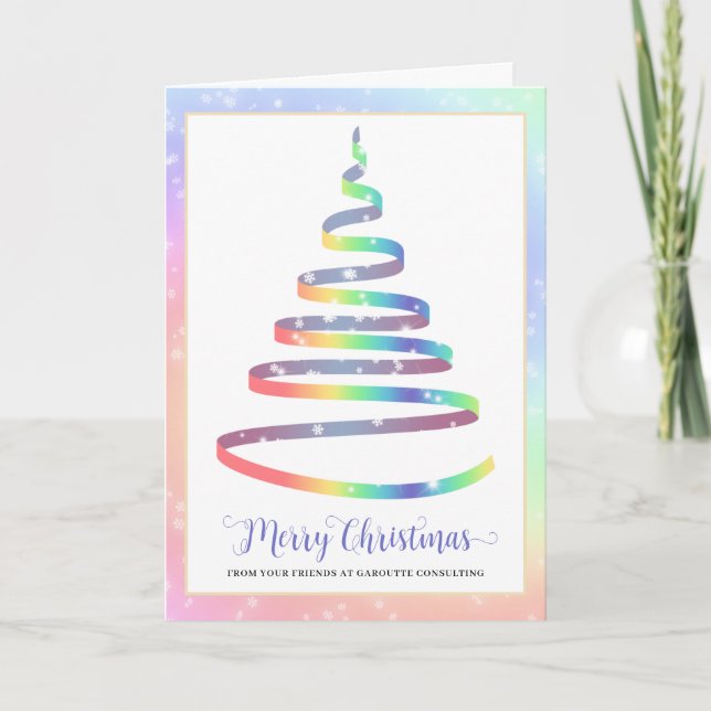 Joyeux Noël Arbre Entreprise Logo Carte de vacance (Devant)