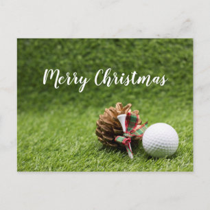 Joyeux Noël au golfeur avec la carte de balle de g