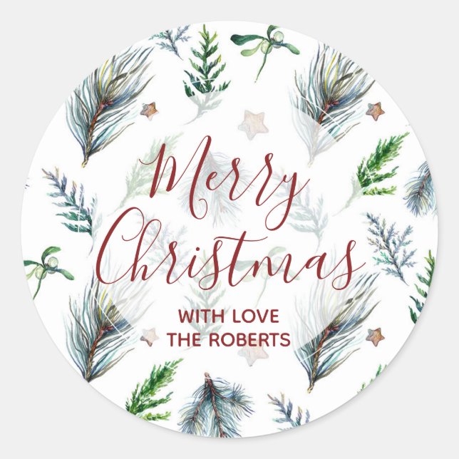 joyeux Noël autocollant étiquette pin xmas (Devant)