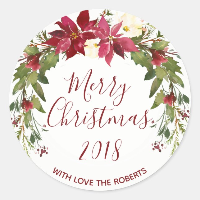 joyeux Noël autocollant étiquette saint (Devant)