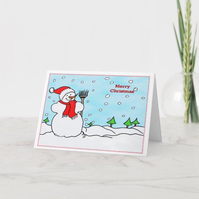 Joyeux Noël Avec Carte Snowman (Devant)