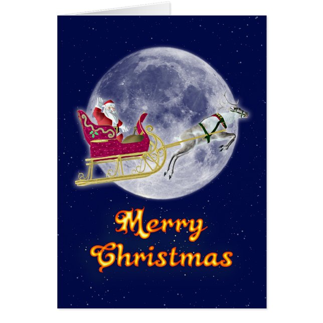 joyeux Noël avec Père Noël dans sa traîne (Devant)