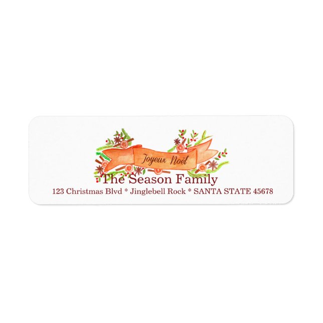 Joyeux Noël, bannière de Noël aquarelle (Devant)