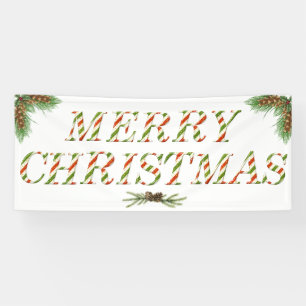 Joyeux Noël Bannière rouge, verte et blanche