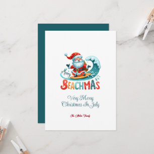 Joyeux Noël Beachmas En Juillet Carte de voeux