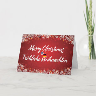 Joyeux Noël Bilingue Allemand Carte Américaine