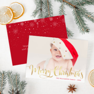 Joyeux Noël blanc lettrage photo carte postale