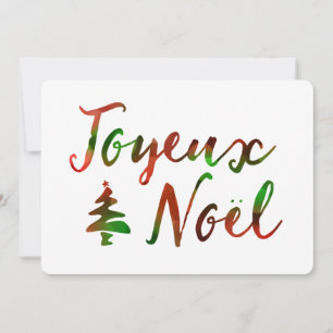 Joyeux Noel bokeh tree lights Invitation