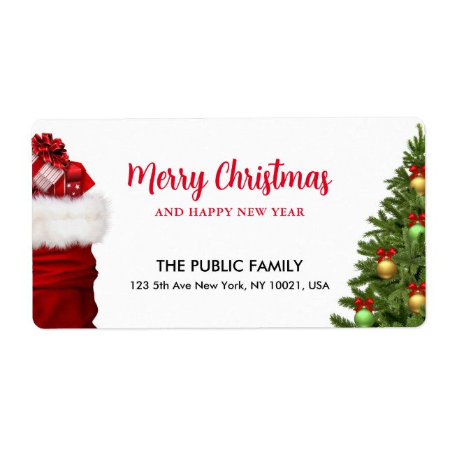 Joyeux Noël Bonne année Adresse d'expédition (Devant)