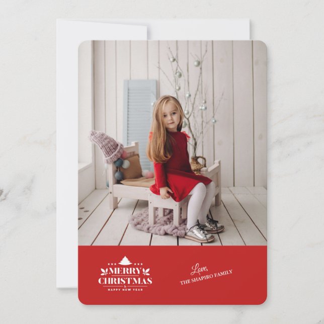 Joyeux Noël Bonne année Carte de voeux photo (Devant)