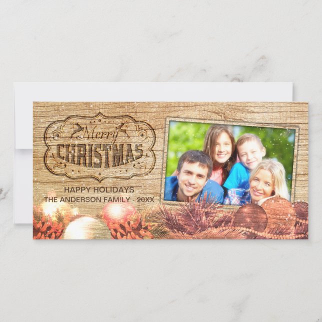 Joyeux Noël Bonne année Carte photo de voeux (Devant)