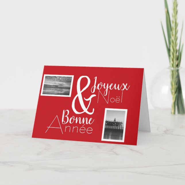 Joyeux Noël Bonne Année Meilleurs Voeux Photo Holiday Card (Front)