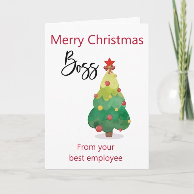 Joyeux Noël Boss De La Carte Funny Employé (Devant)