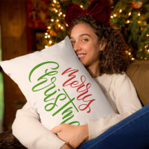 Joyeux Noël Brush Calligraphie Jeu Oreiller