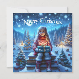 Joyeux Noël cadeau livre carré carte postale