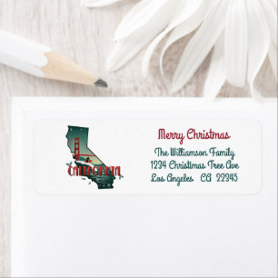 Joyeux Noël Californie Holiday Adresse de retour