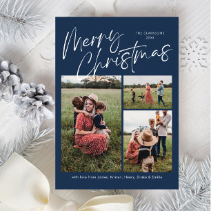 Joyeux Noël Calligraphie Photo Carte magnétique