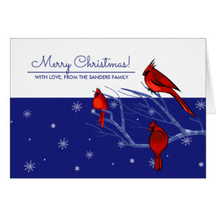 Joyeux Noël. Cardinal Rouge Carte de vacances pers