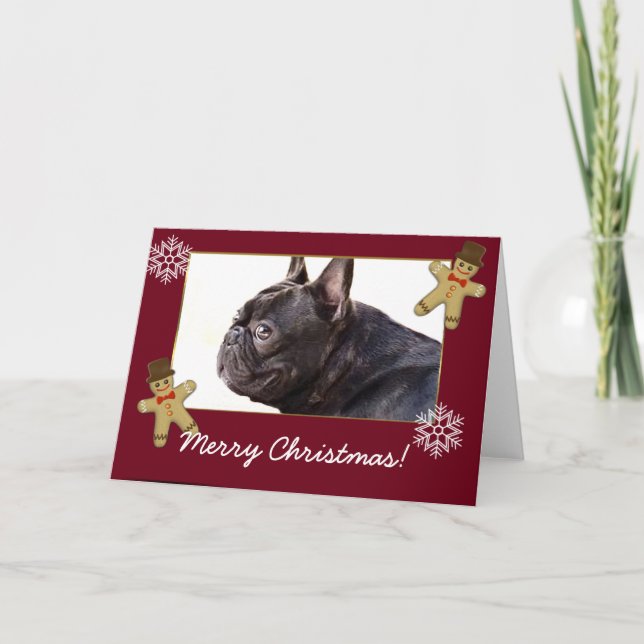 Joyeux Noël Carte Bulldog Française (Devant)