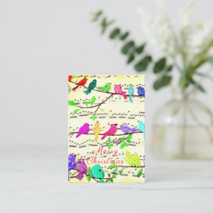 Joyeux Noël Carte Colorful Musical Birds Chanson