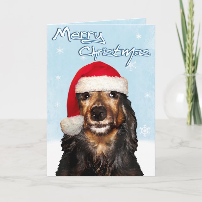 Joyeux Noël carte Dachshund (Devant)