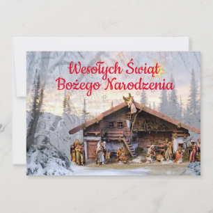 Joyeux Noël Carte de Noël catholique en polonais