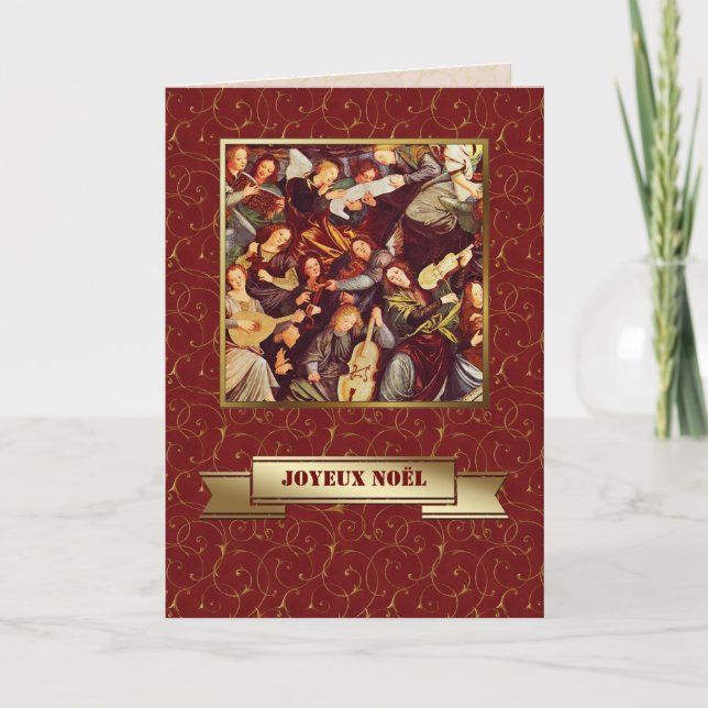 Joyeux Noël. Carte de Noël en beaux-arts en frança (Devant)