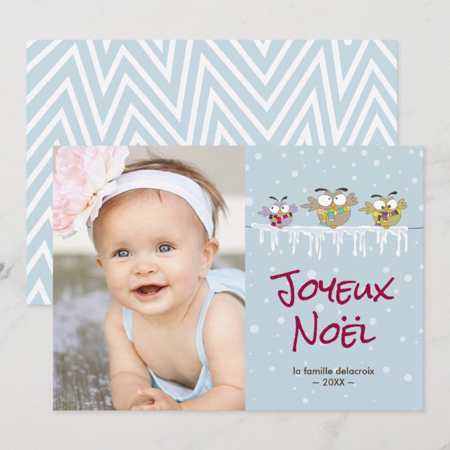 Joyeux Noël carte de photo de vacances (Devant / Derrière)
