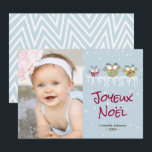 Joyeux Noël carte de photo de vacances Holiday Card<br><div class="desc">Joyeux Noël carte de photo de vacances.</div>