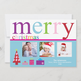 Joyeux Noël Carte de vacances (bleu)