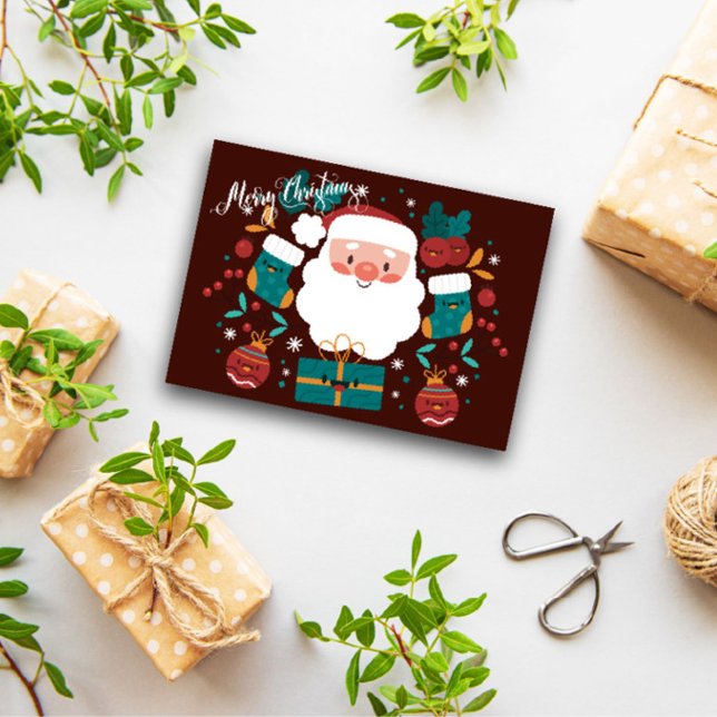Joyeux Noël Carte de voeux amusant et jouant (Créateur téléchargé)