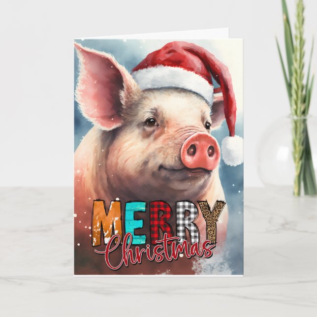 Joyeux Noël Carte du Père PORC (Devant)