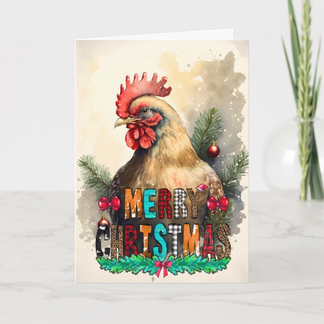 Joyeux Noël Carte du Petit Poulet Mignon (Devant)